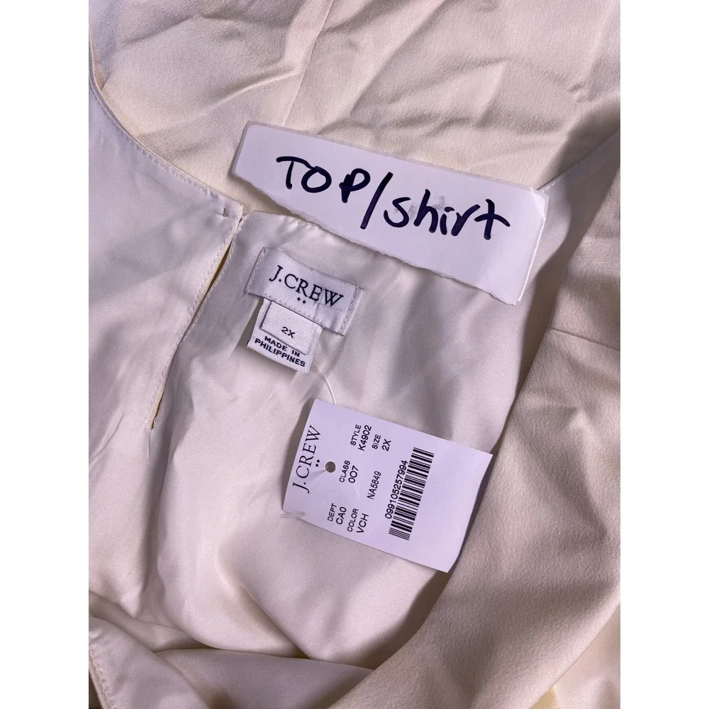 J. Crew Cream‎ Ivory Sheer Tank Top Blouse Size 2X Women's Sleeveless